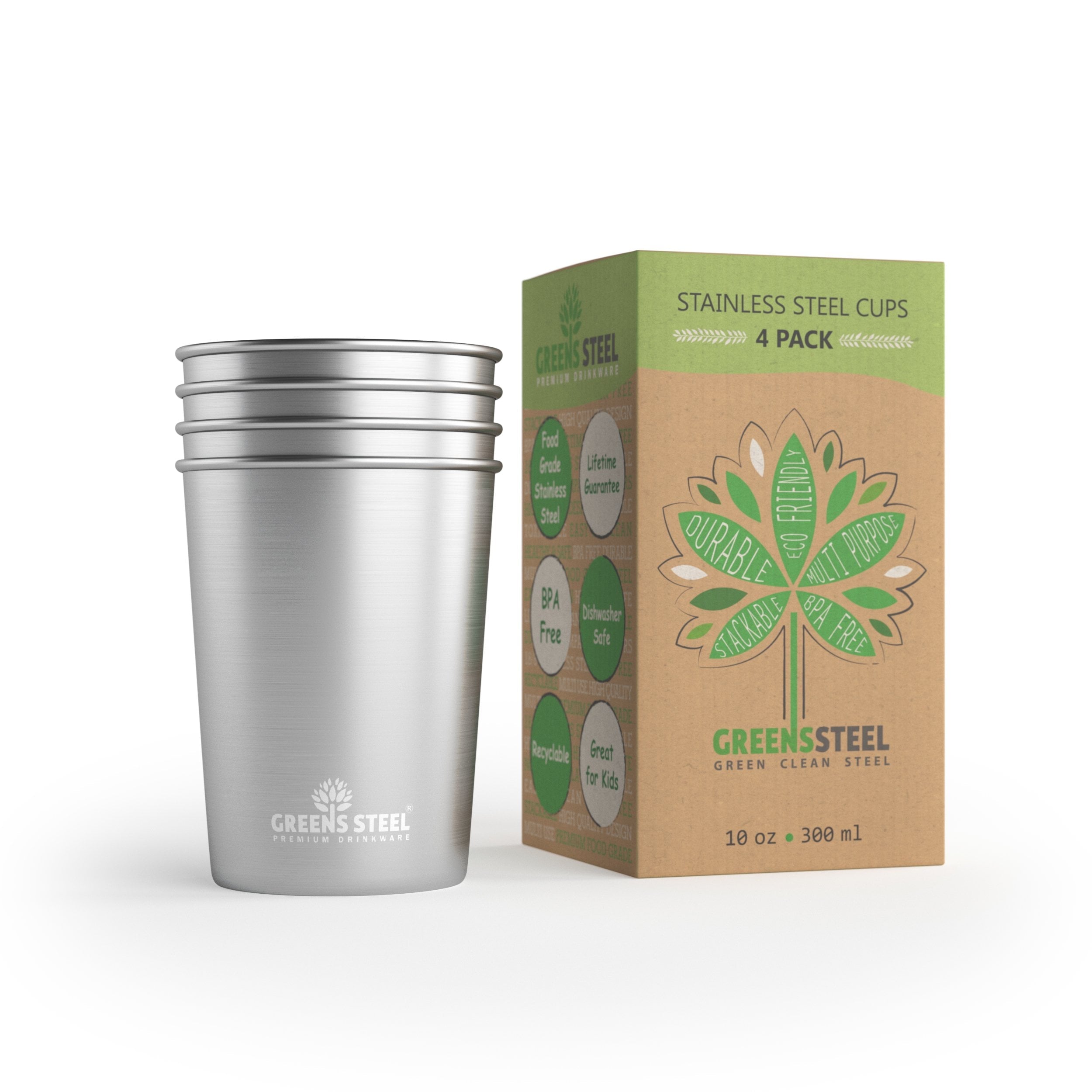 Stainless Steel Cups - 10 oz, 16 oz and 20 oz