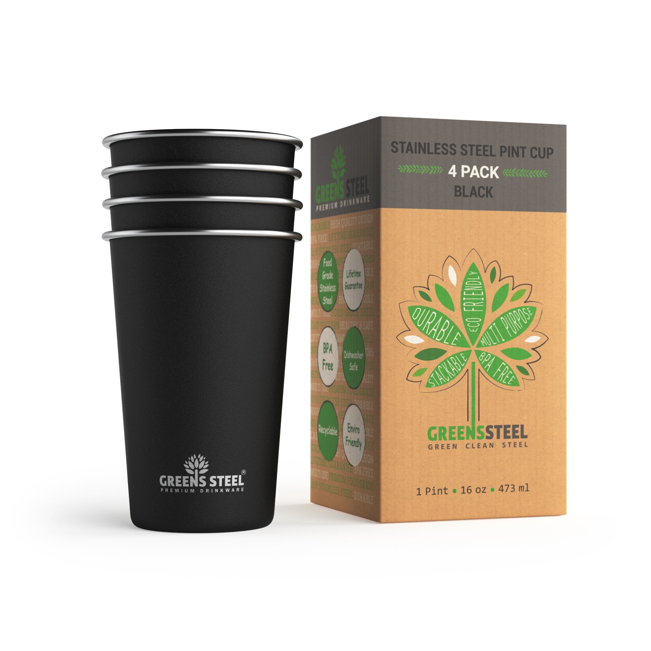 Stainless Steel Cups - 10 oz, 16 oz and 20 oz