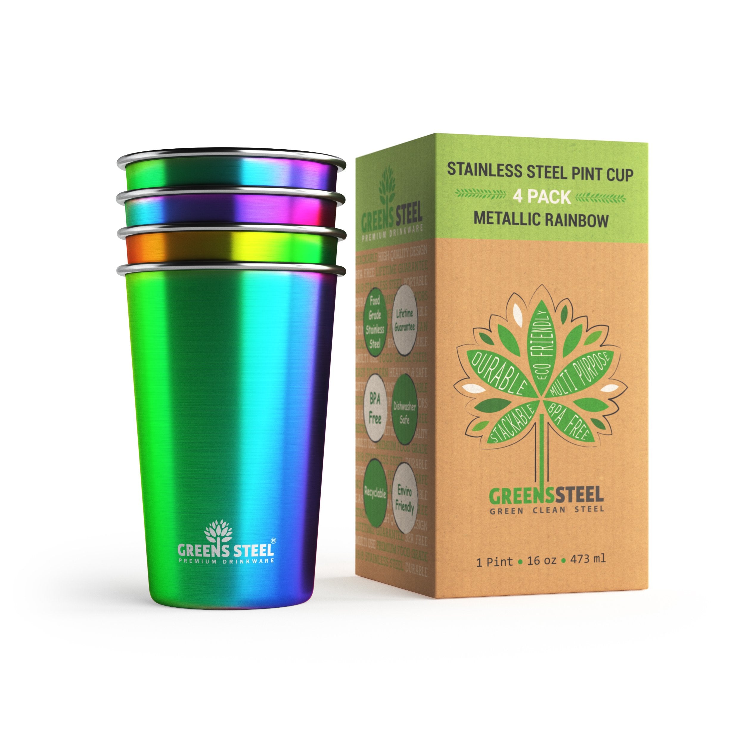 Stainless Steel Cups - 10 oz, 16 oz and 20 oz