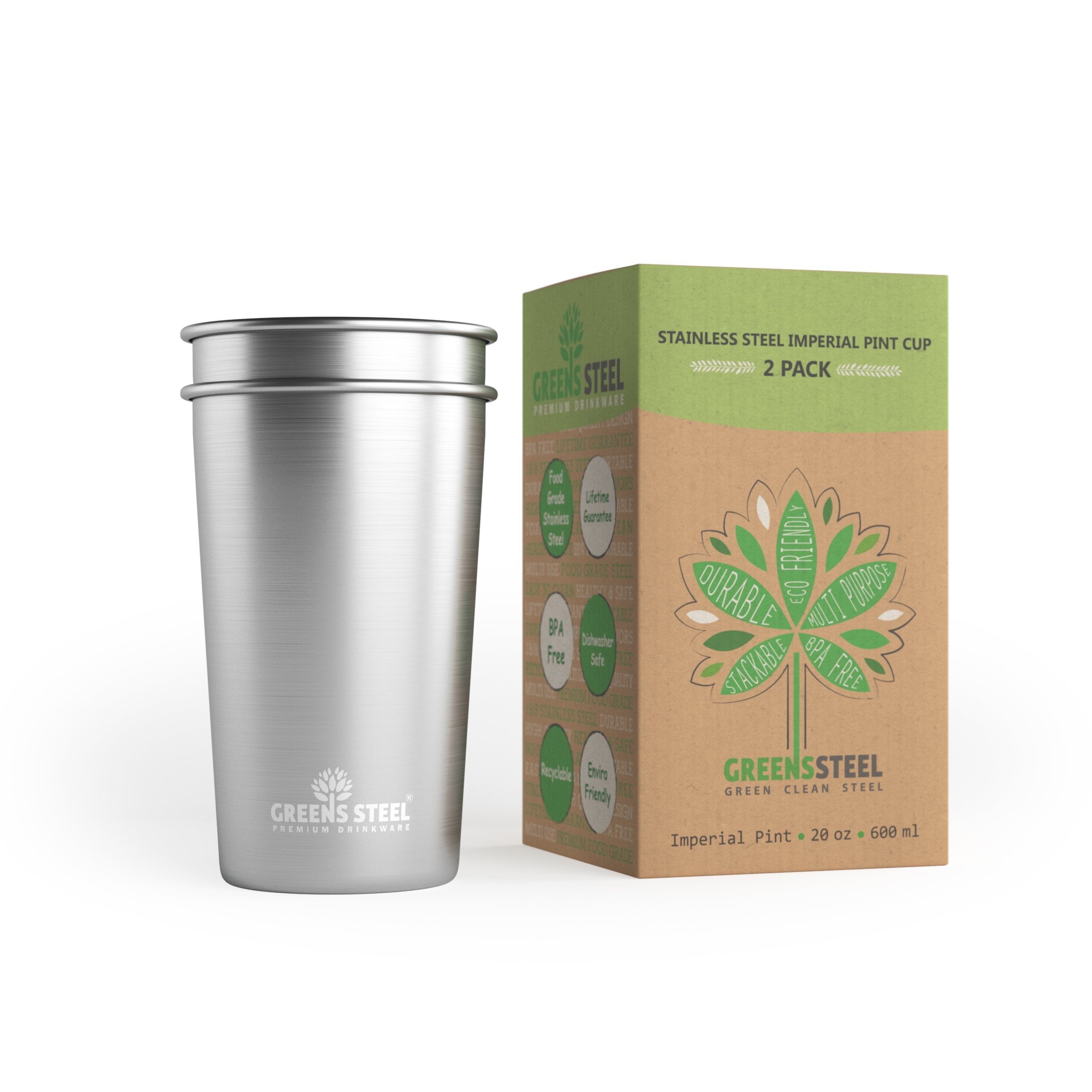 Stainless Steel Cups - 10 oz, 16 oz and 20 oz